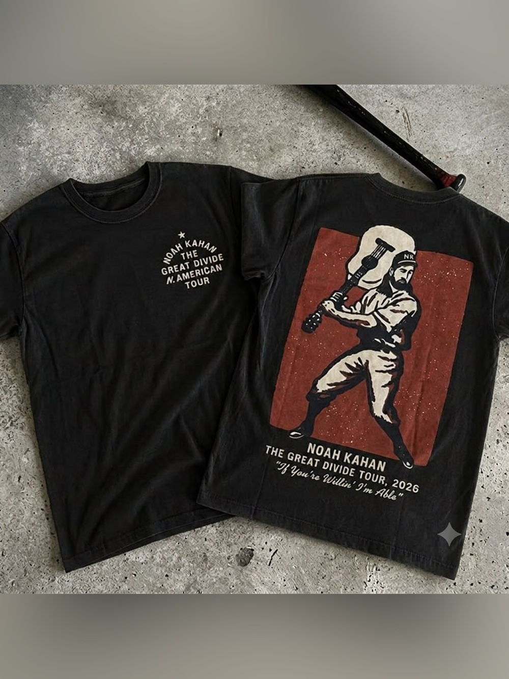 Noah Kahan The Great Divide Tour Graphic Tee - Black